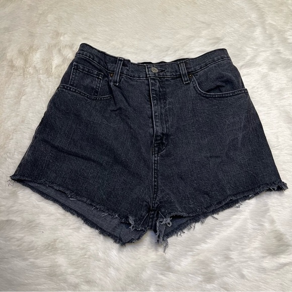 BDG faded black Mom hi-rise cutoff jean shorts - Picture 1 of 4